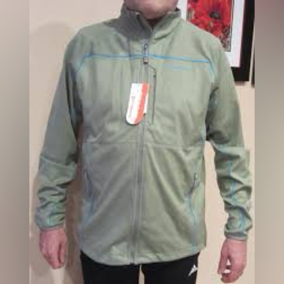 Merrell Mens Soft Shell Windbreaker Jacket Lightweight Zip Up Green Medium - Picture 14 of 14